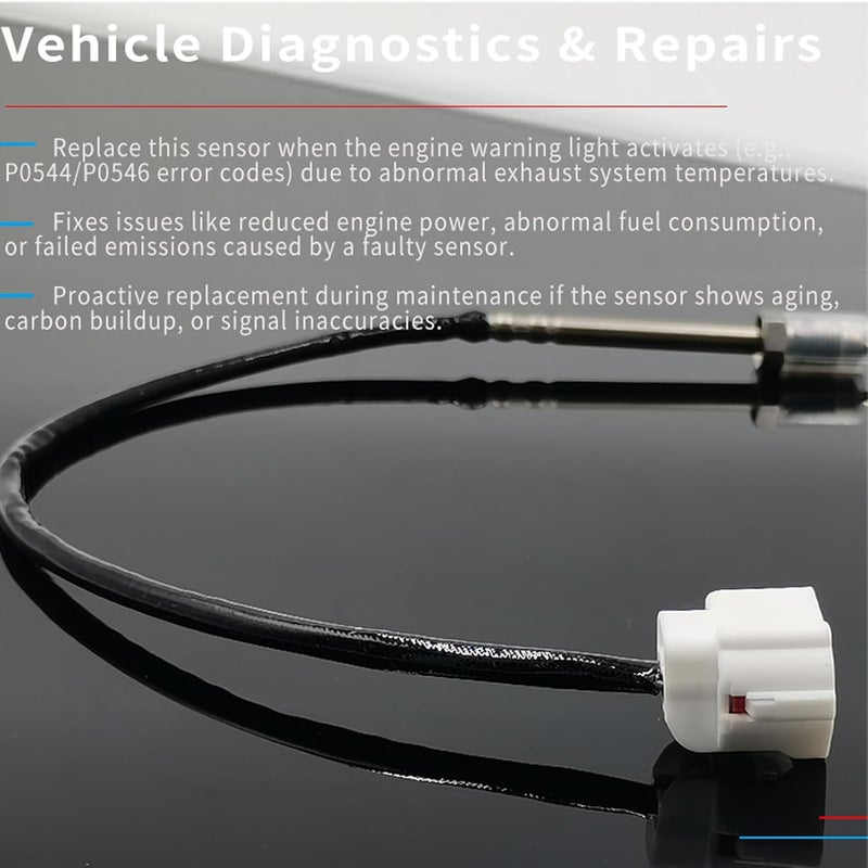 agpanda Exhaust Gas Sensors Temperature Compatible with 2017-2022 Nissan Rogue Sport S/SL/SV 2.0L Exhaust Temperature Sensor Replace 22630-4BC0A 22630-4BC0B - Image 5